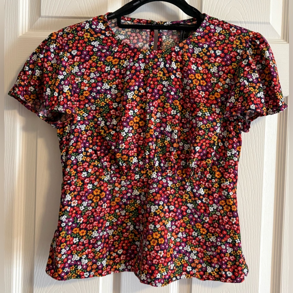 Forever 21 Floral Blouse - Red and Orange